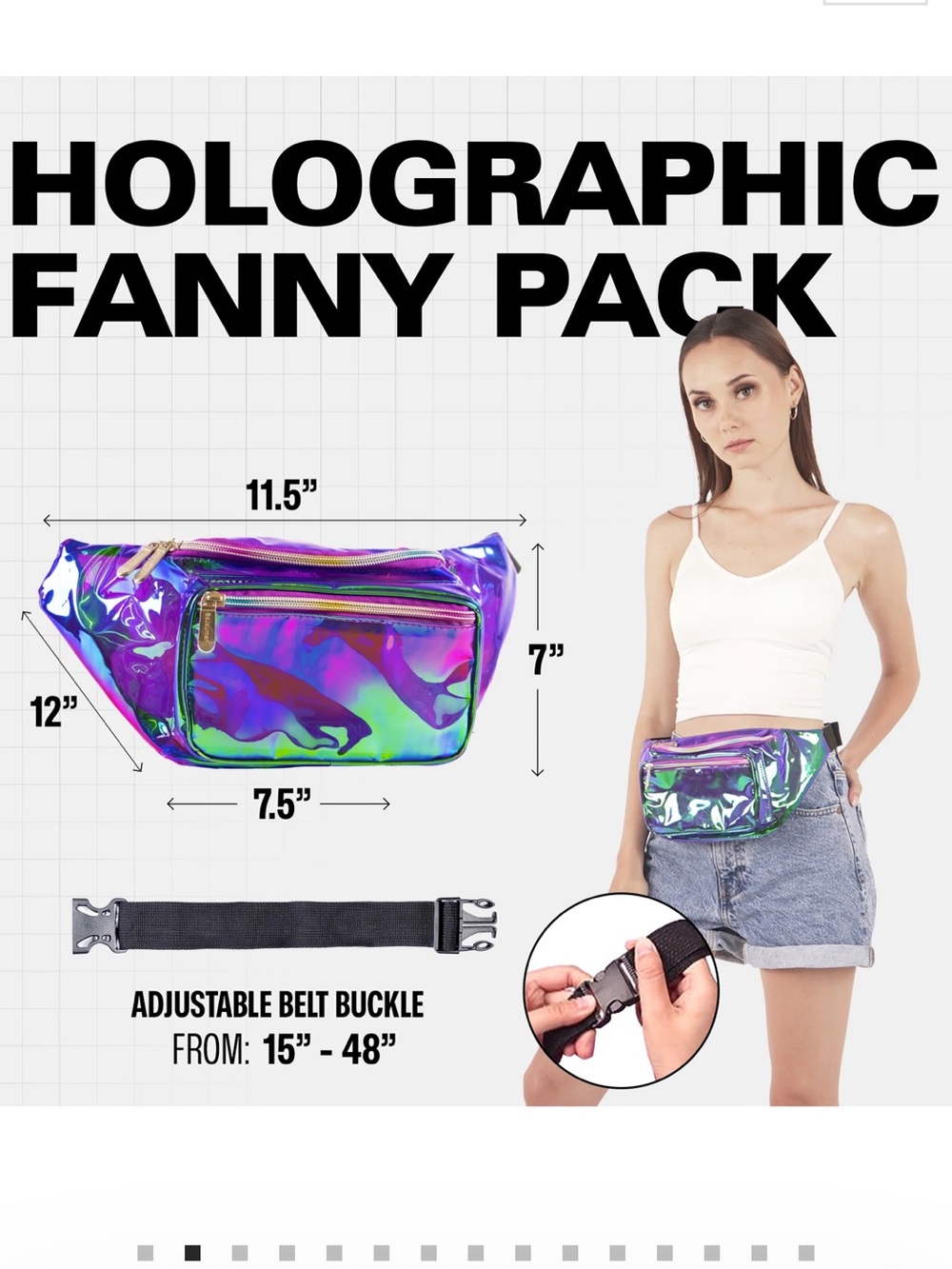Sojourner Iridiscent Holographic Fanny Pack